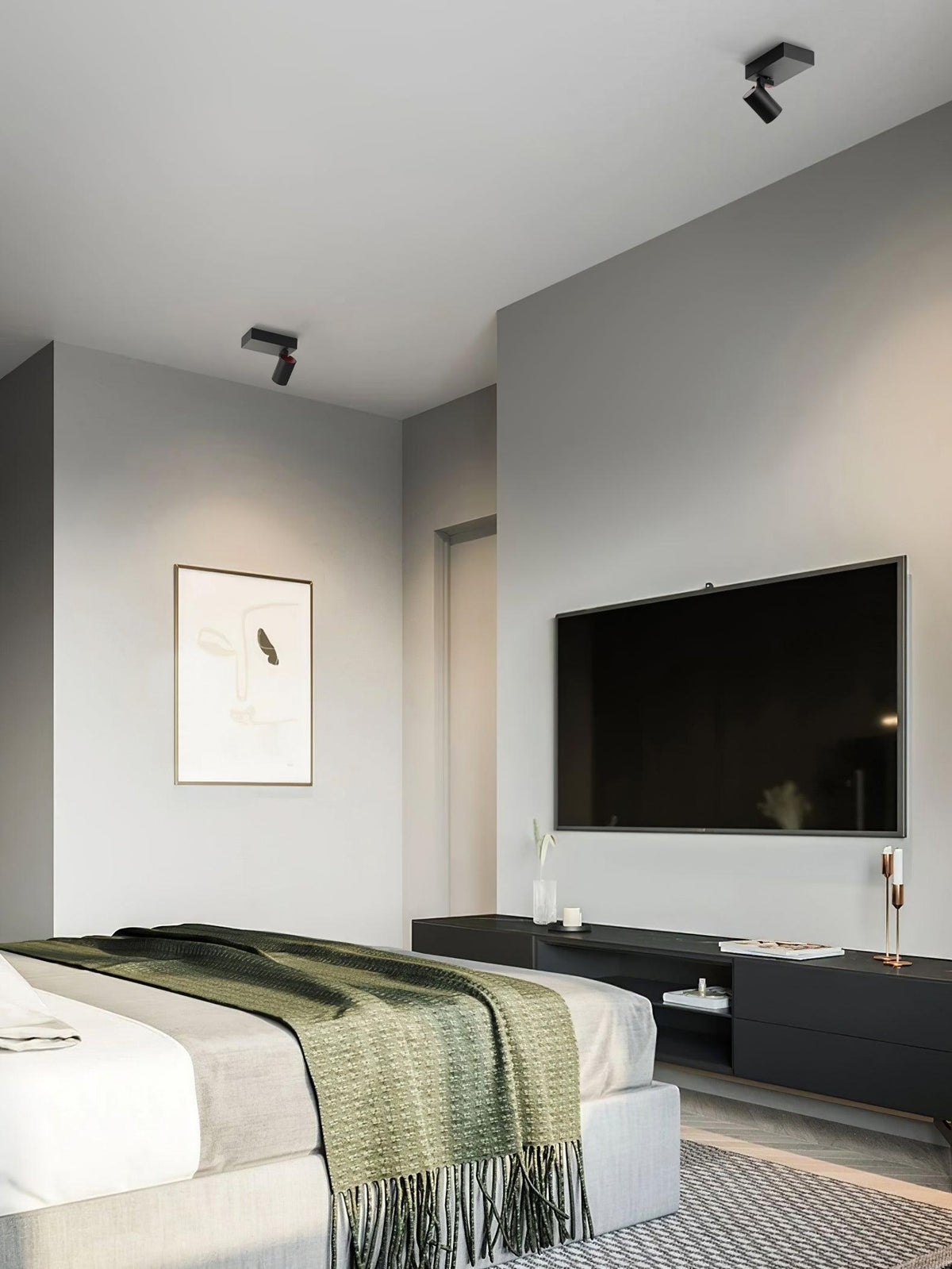 Falis POG-plafondlamp dubbel lineair met verstelbare spots