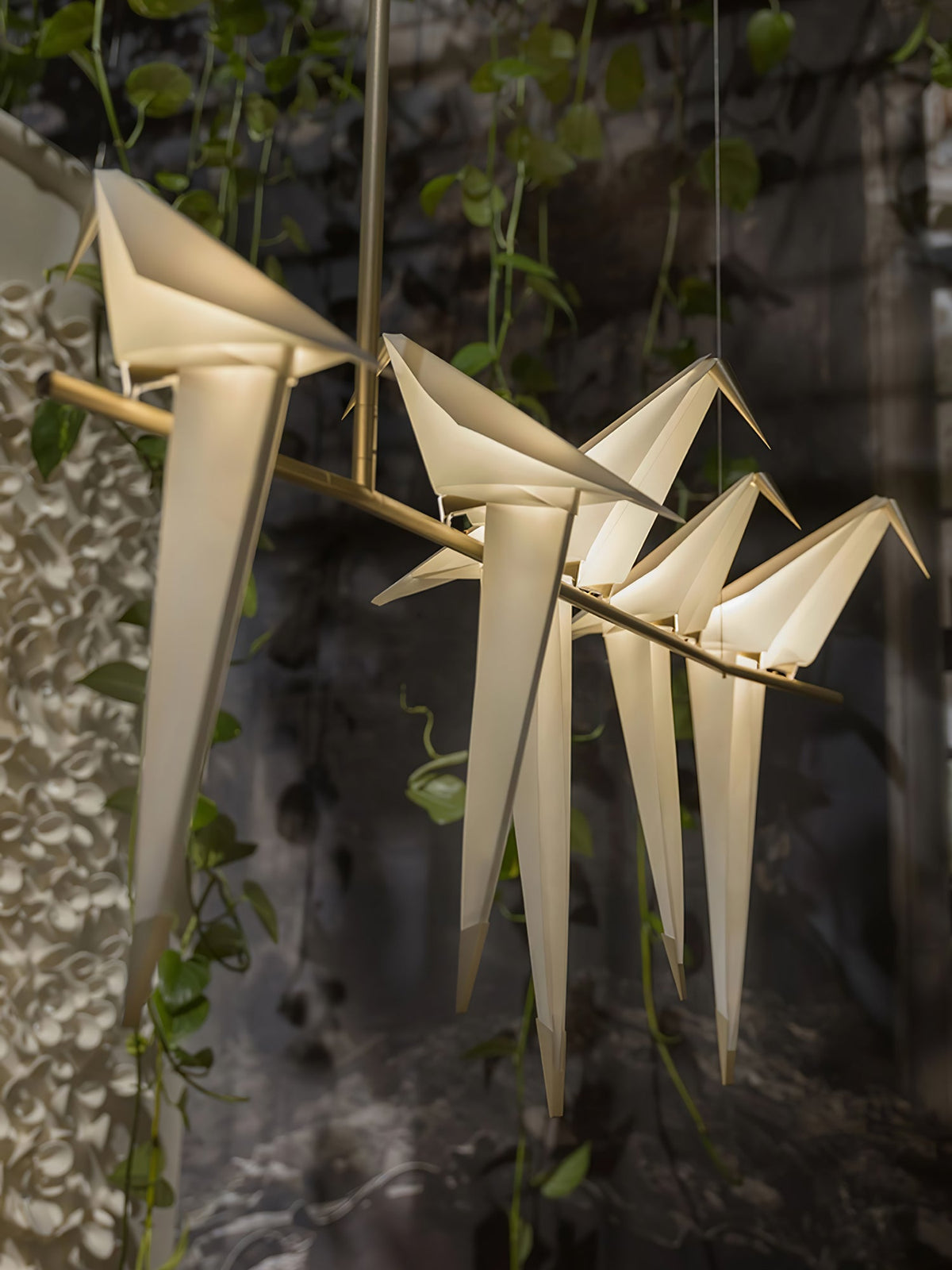 Lunuian kroonluchter Paper Crane Bird sculpturale LED