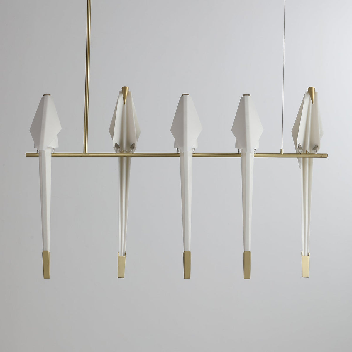 Lunuian kroonluchter Paper Crane Bird sculpturale LED