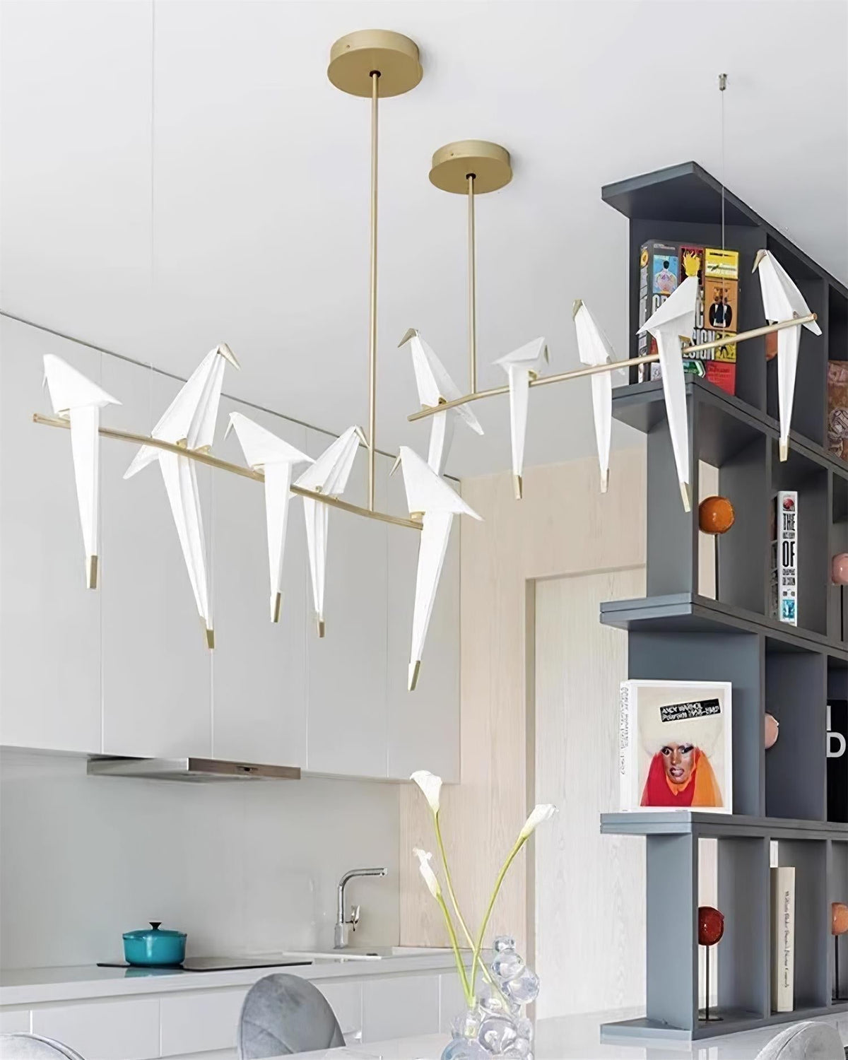 Lunuian kroonluchter Paper Crane Bird sculpturale LED