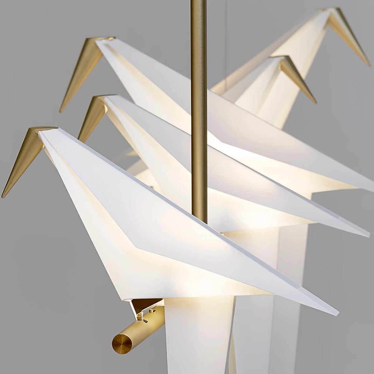 Lunuian kroonluchter Paper Crane Bird sculpturale LED