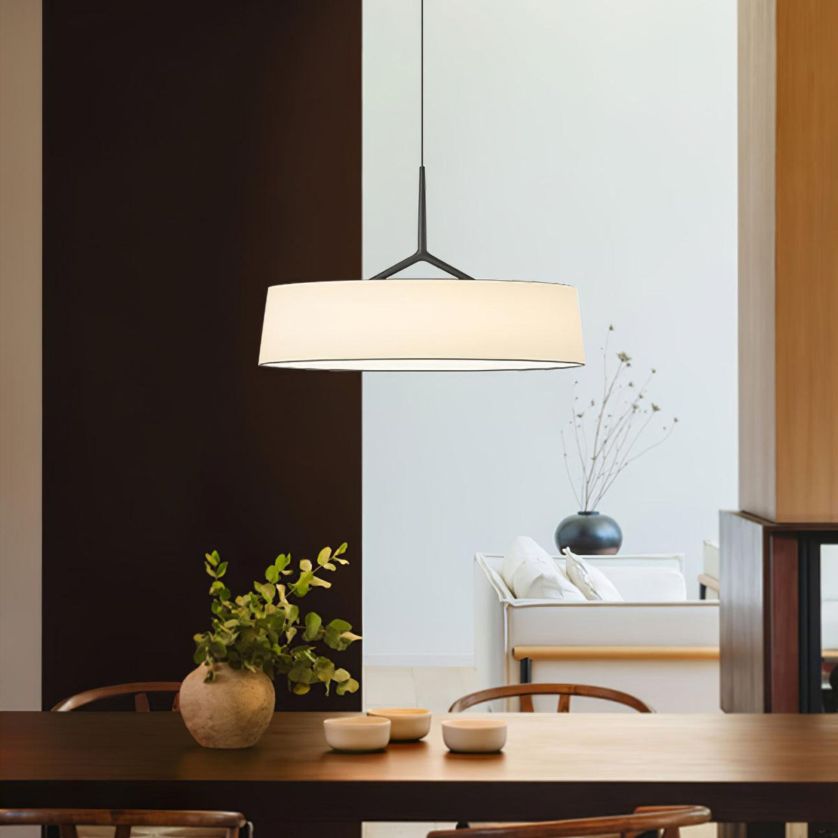 Linisine cilindrische stoffen hanglamp
