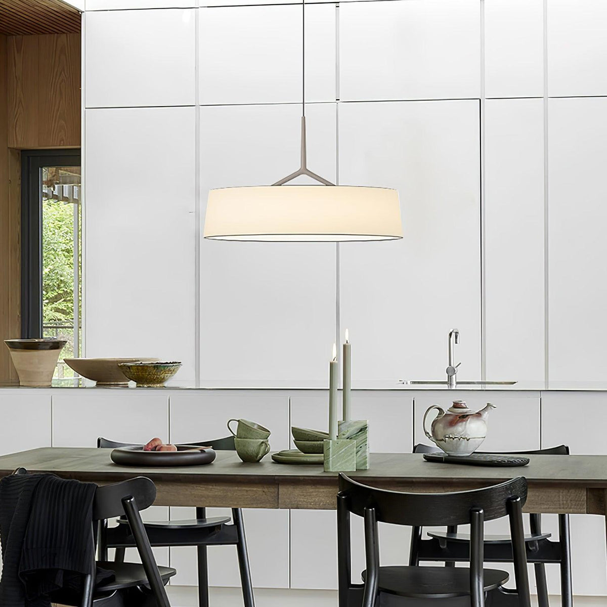 Linisine cilindrische stoffen hanglamp