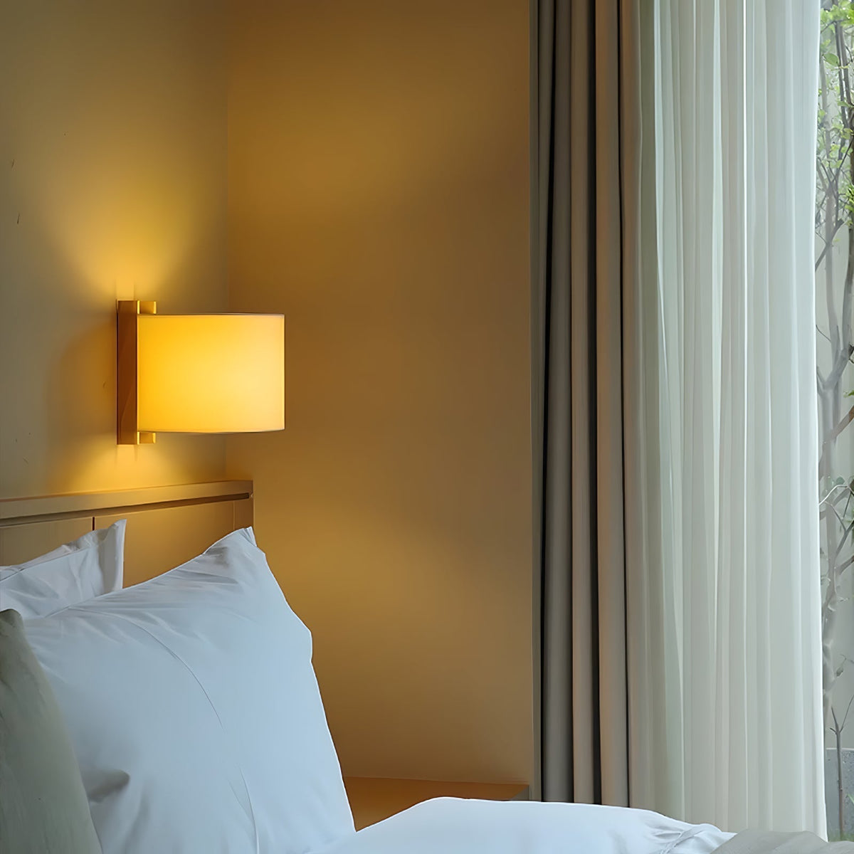 Mirarenne Minimalistische wandlamp met Stoffenkap