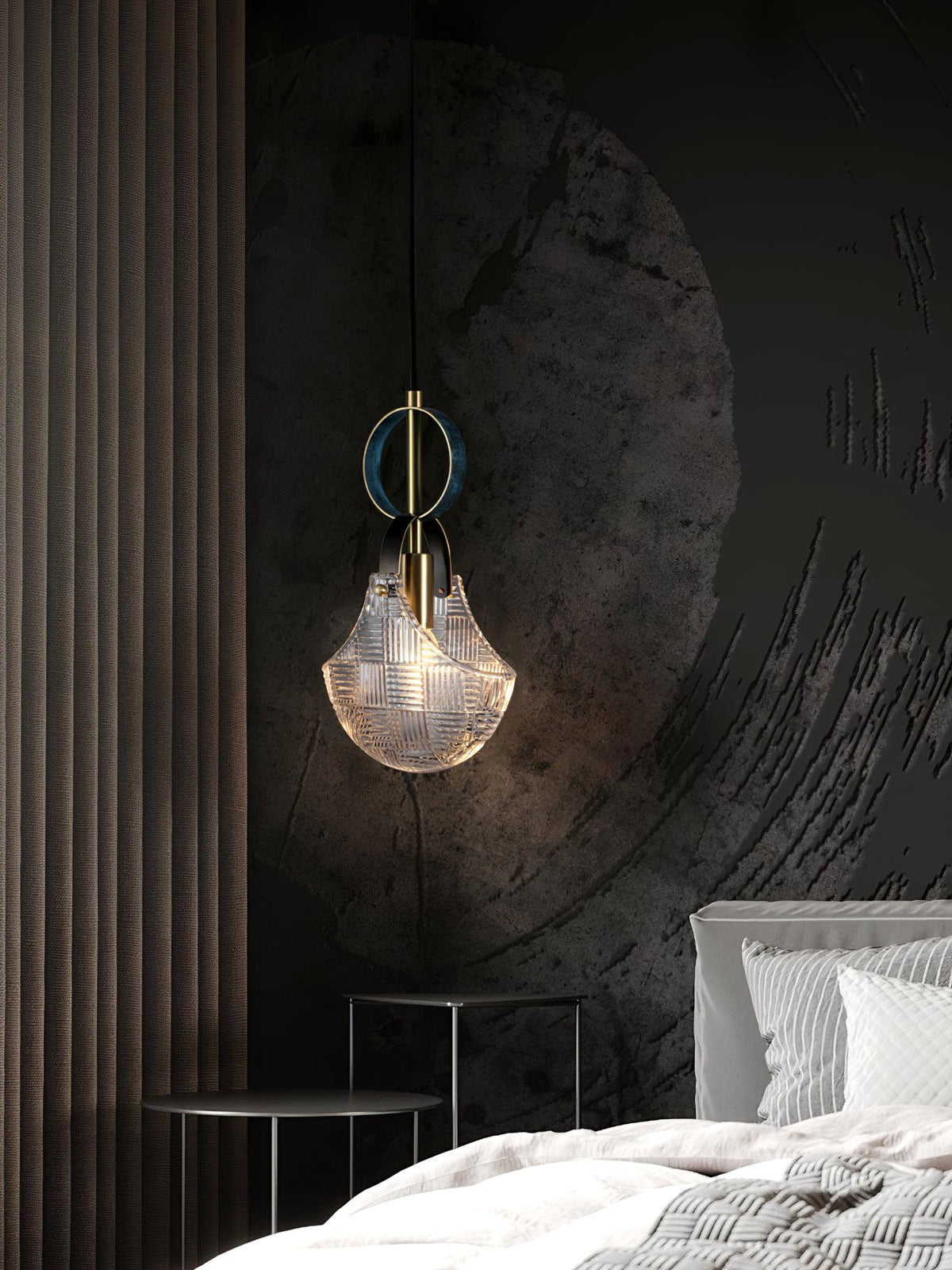 Eirerine hanglamp glas messing teal