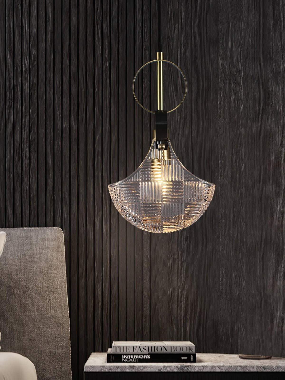 Eirerine hanglamp glas messing teal