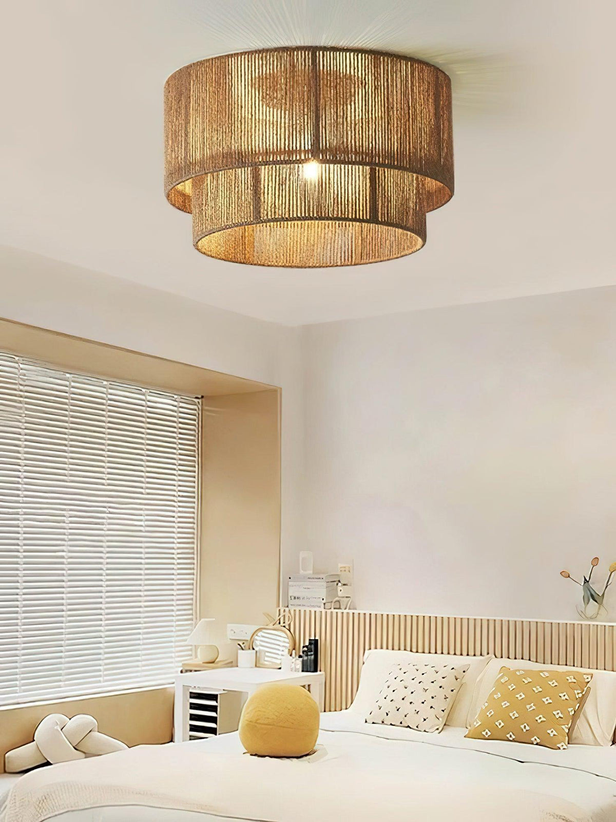 Casora klassiek Art Natuurlijk hennepkoord plafondlamp