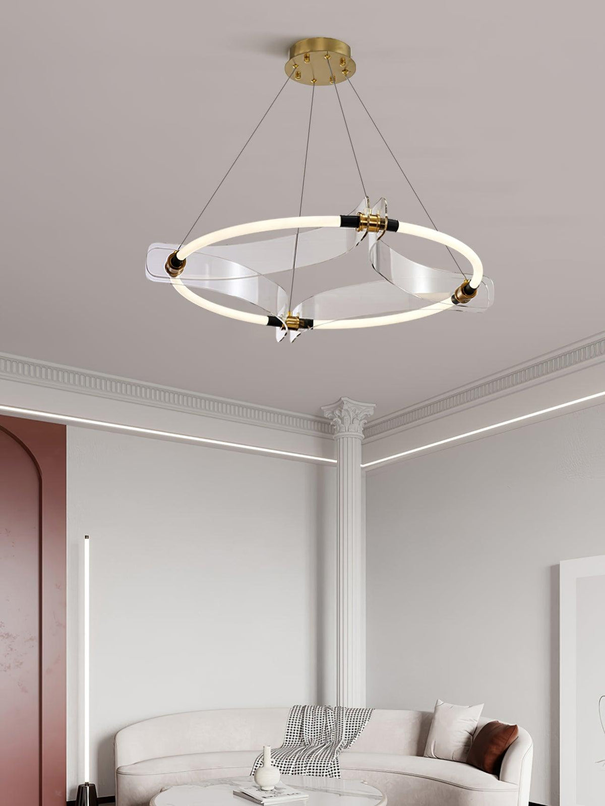 Casanine Kroonluchter Acryl Goud Eetkamer