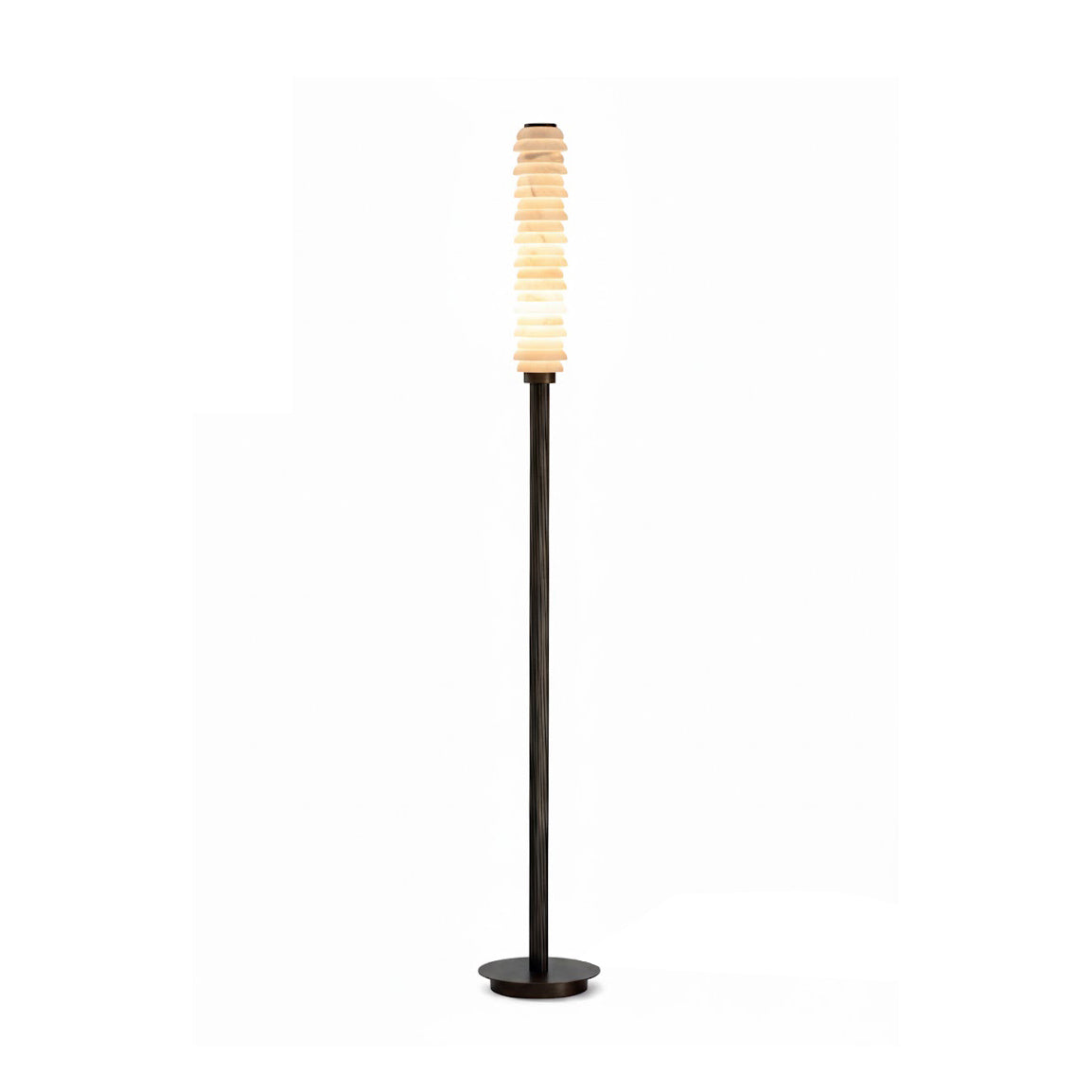 Eiroiella vloerlamp van oud met albasten kap