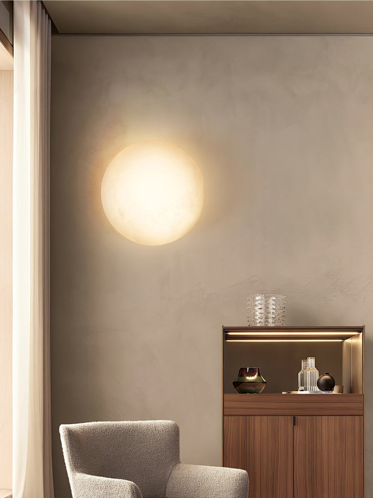 Eurthais minimalistisch albasten wandlamp