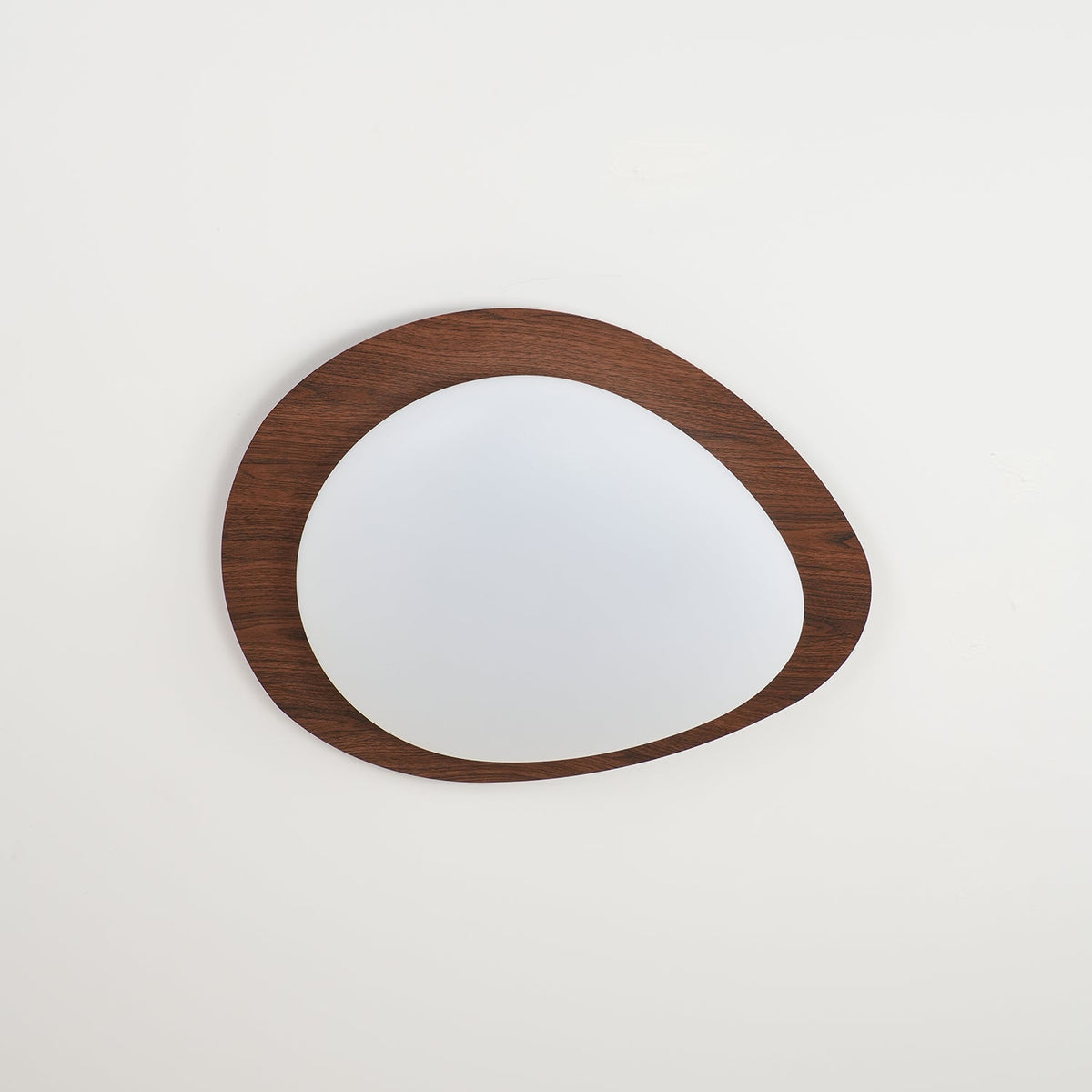 Sylenia plafondlamp kiezelvormige walnoot acryl LED
