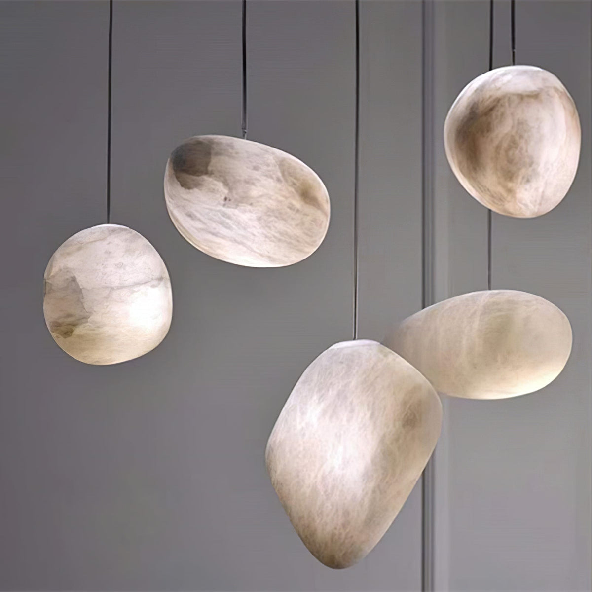 Nivisaya kiezelvormige albasten hanglamp