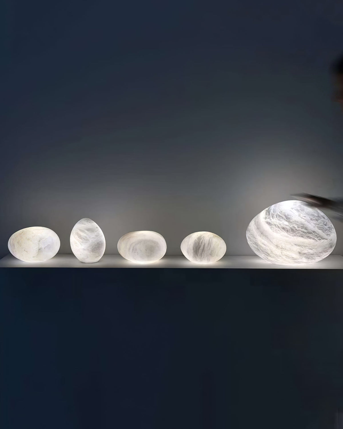 Nivisaya kiezelvormige albasten hanglamp