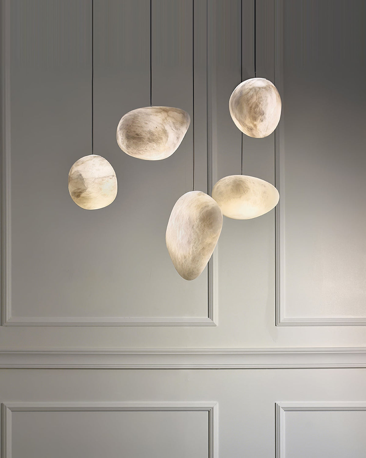 Nivisaya kiezelvormige albasten hanglamp