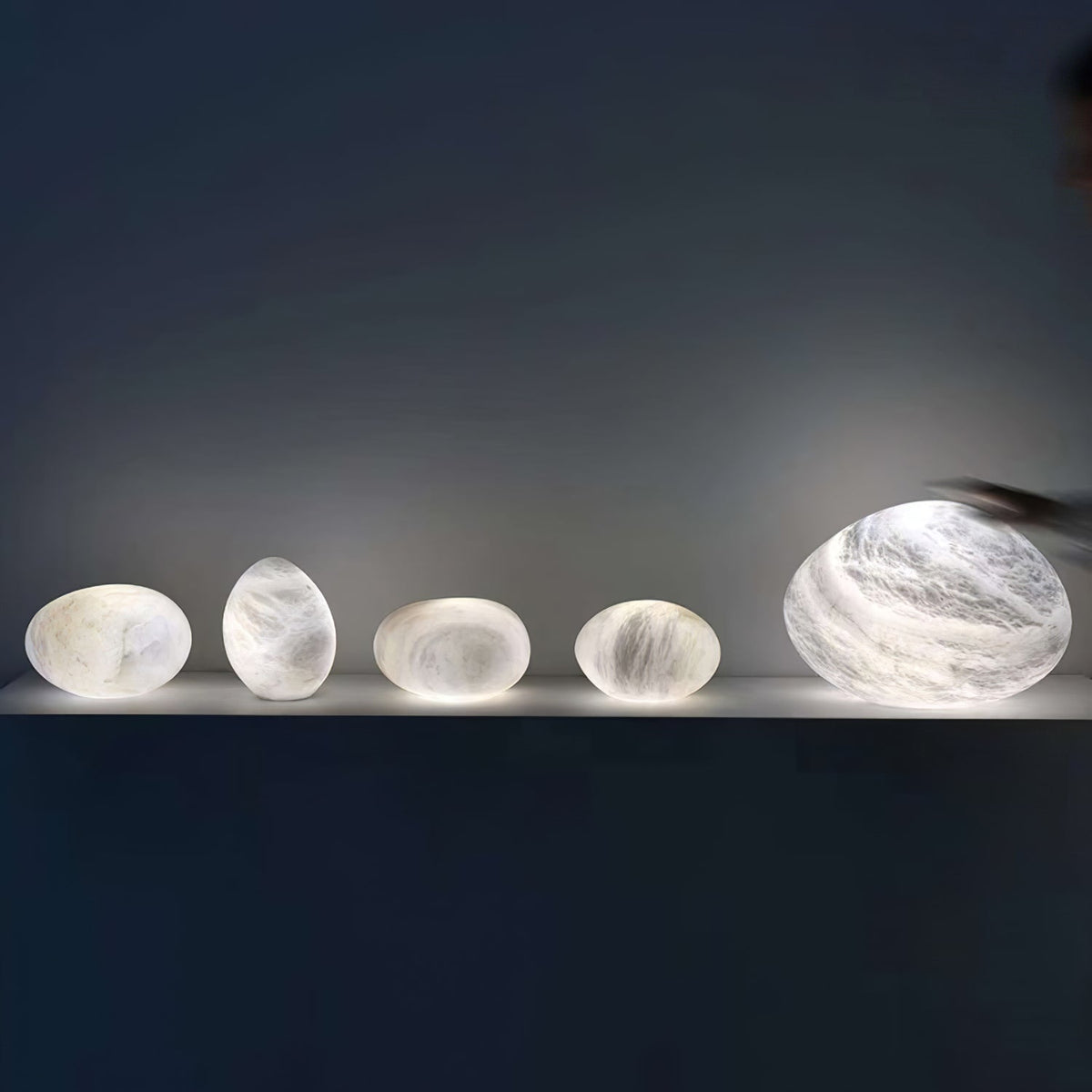 Nivisaya kiezelvormige albasten hanglamp