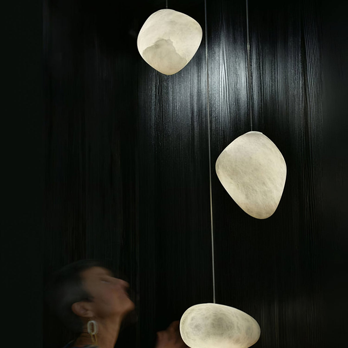 Nivisaya kiezelvormige albasten hanglamp
