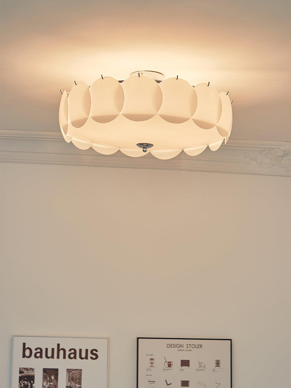 Brolin plafondlamp met glazen schijven in golvend patroon