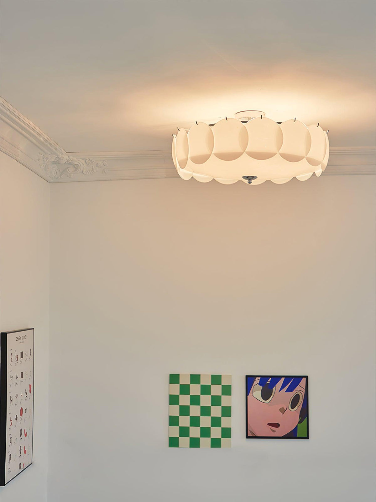 Brolin plafondlamp met glazen schijven in golvend patroon