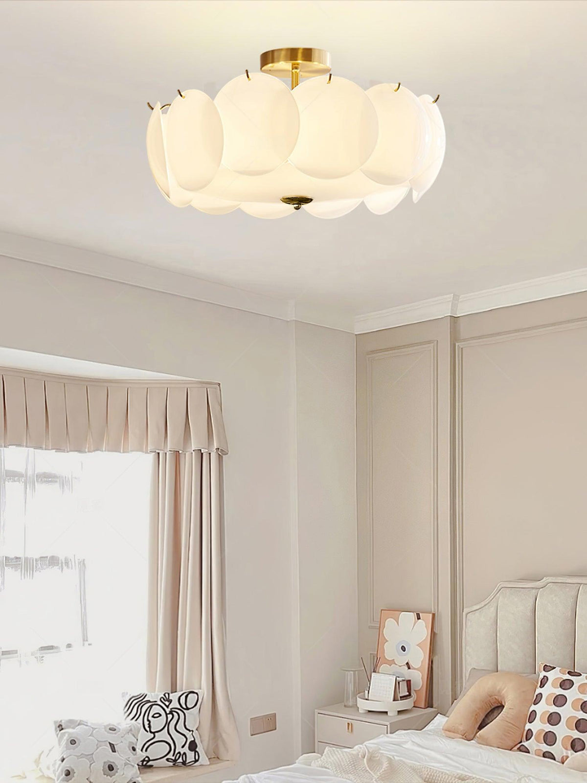 Brolin plafondlamp met glazen schijven in golvend patroon