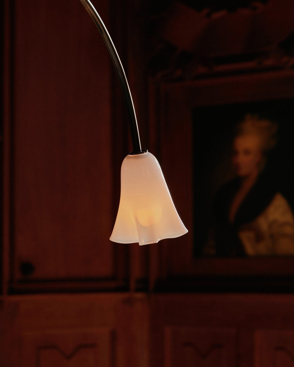 Lioreriel kroonluchter Blossom bloemblaad glas gebogen armen