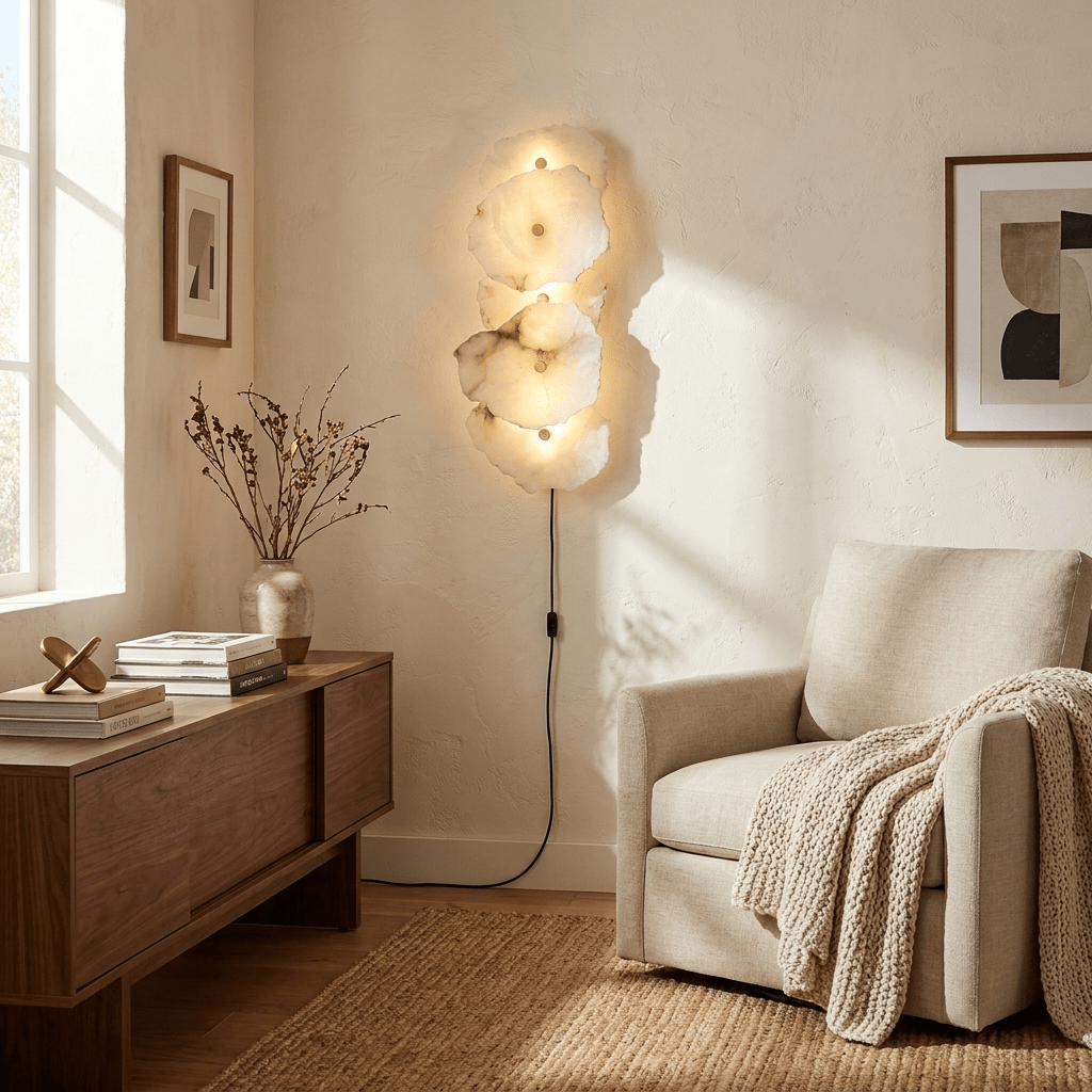 Nivarelia albasten wandlamp met stekker