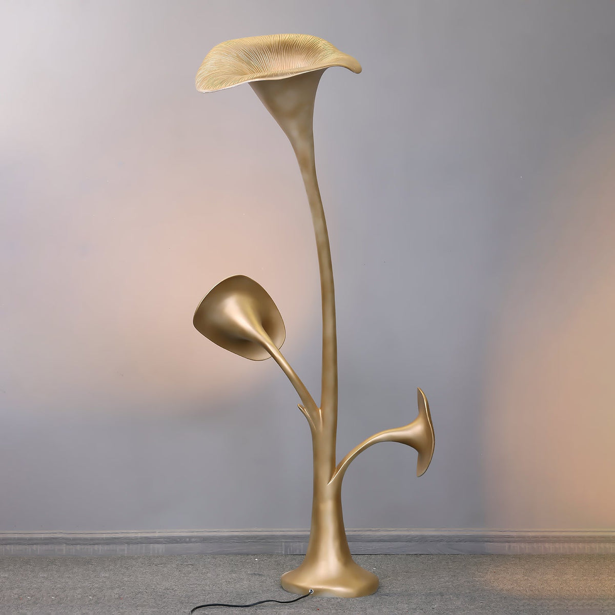 Esole Bloemmotief messing vloerlamp