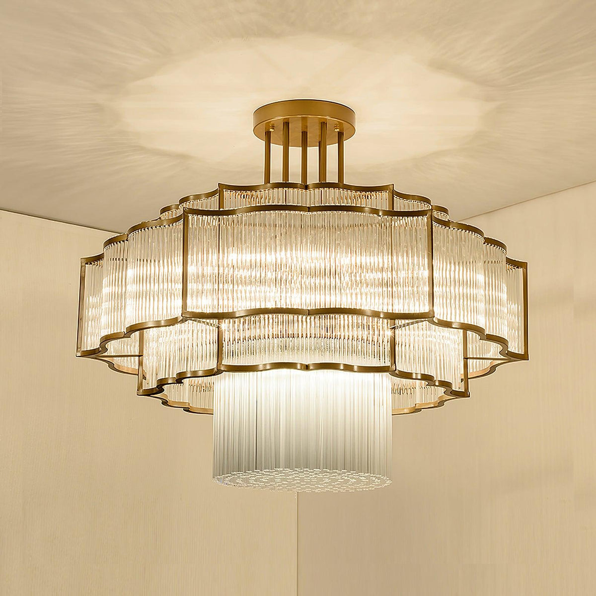 Eirelaine Kroonluchter Goud Zwart glas