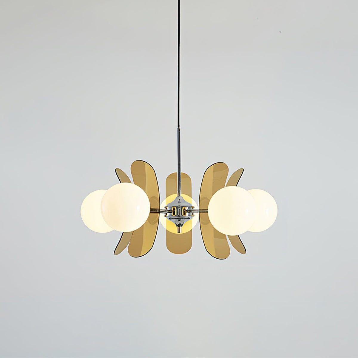 Quay Kroonluchter met Phosphorescent Glazen Lampenkap