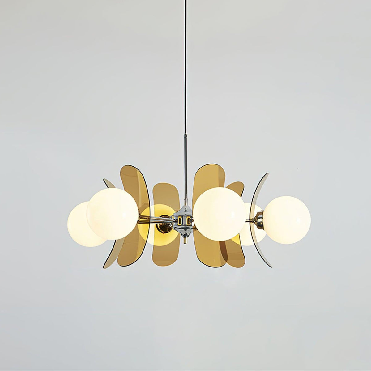 Quay Kroonluchter met Phosphorescent Glazen Lampenkap
