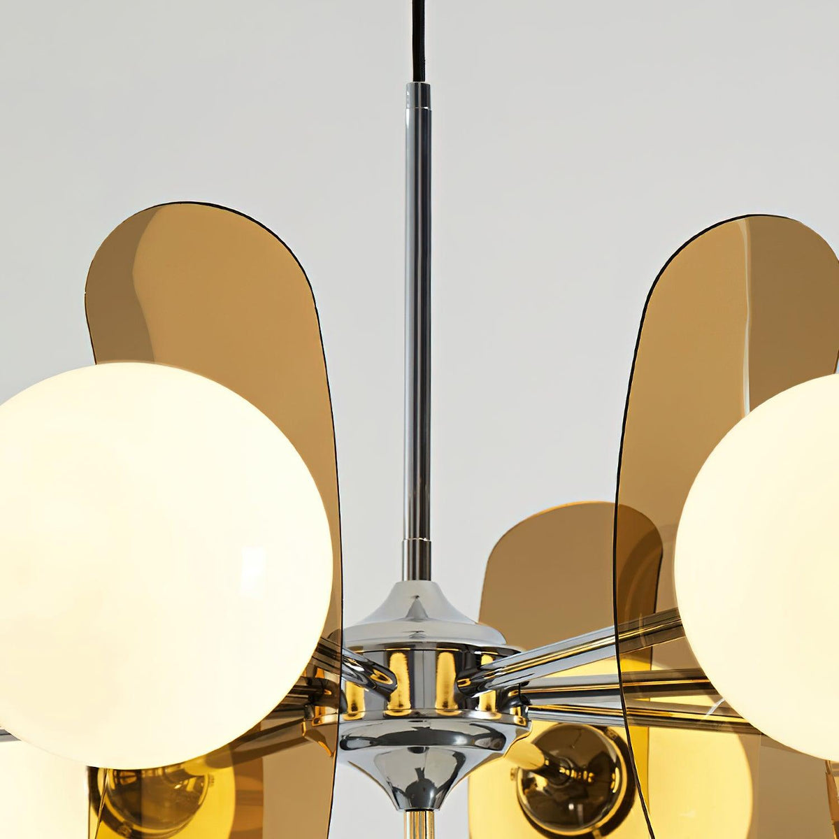 Quay Kroonluchter met Phosphorescent Glazen Lampenkap