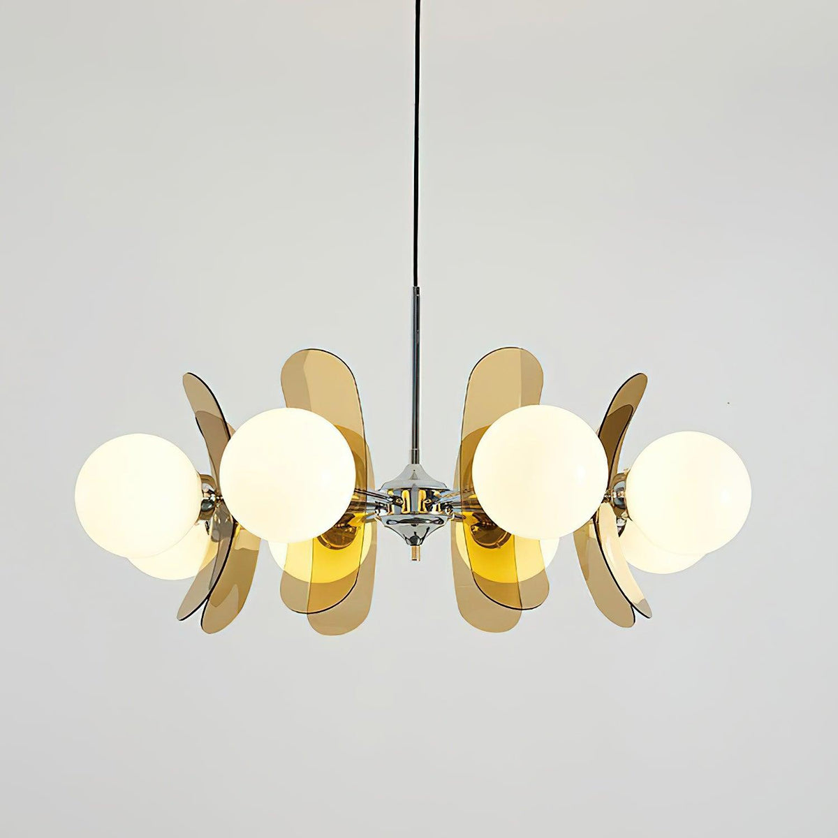 Quay Kroonluchter met Phosphorescent Glazen Lampenkap