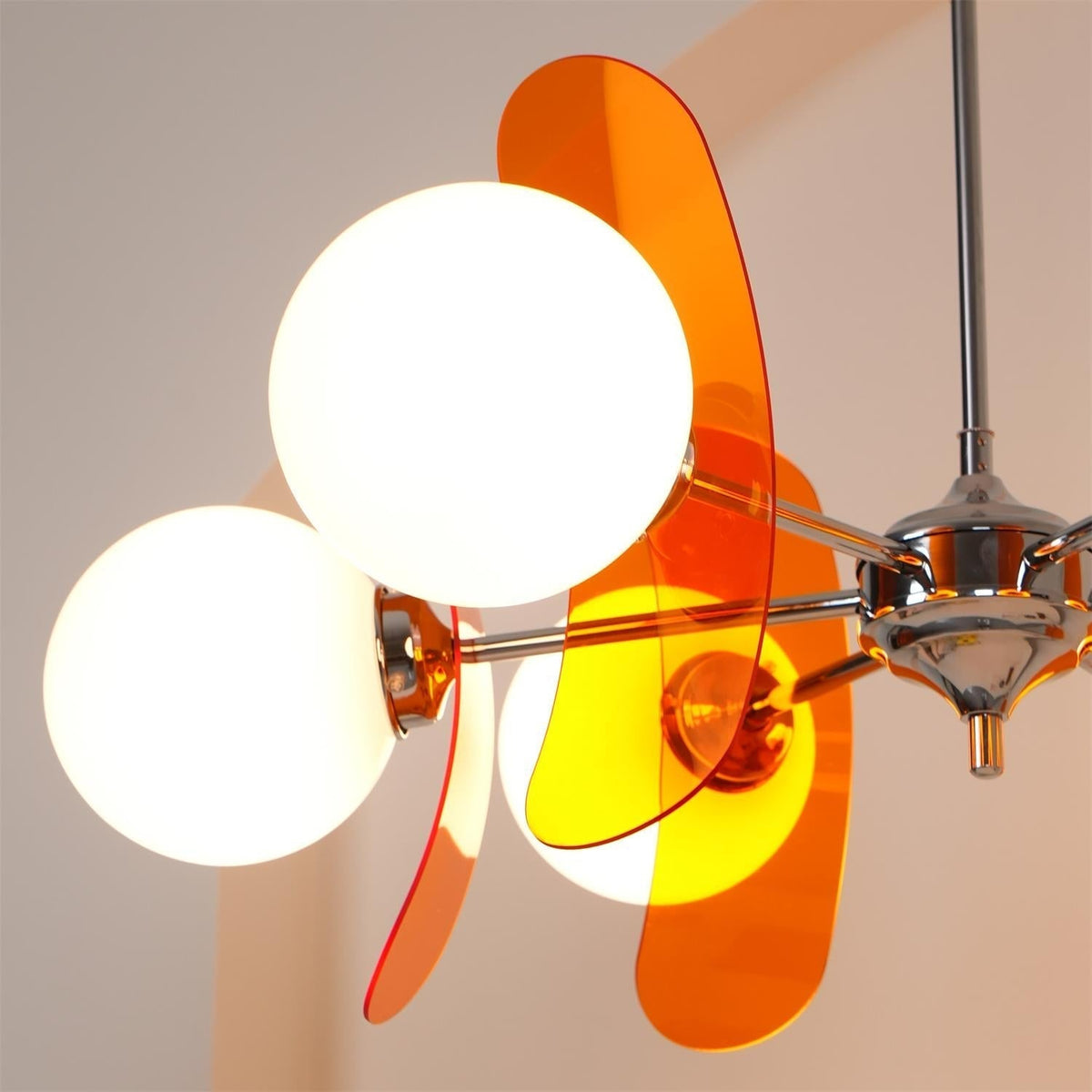 Quay Kroonluchter met Phosphorescent Glazen Lampenkap