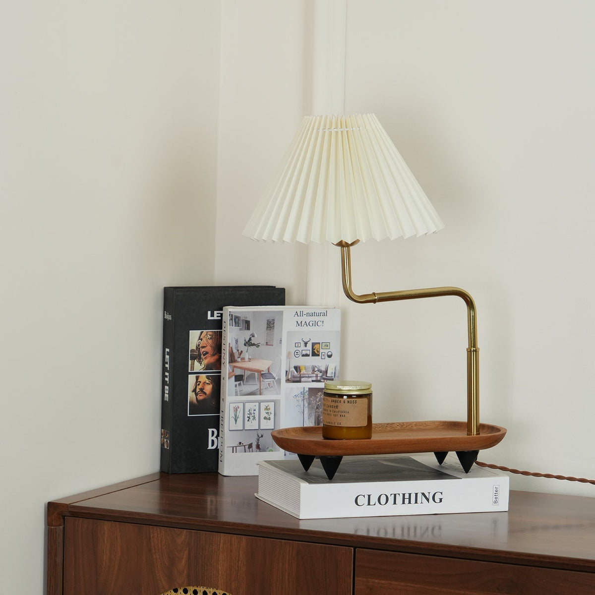 Rinenina Houten Stoffen Vintage tafellamp