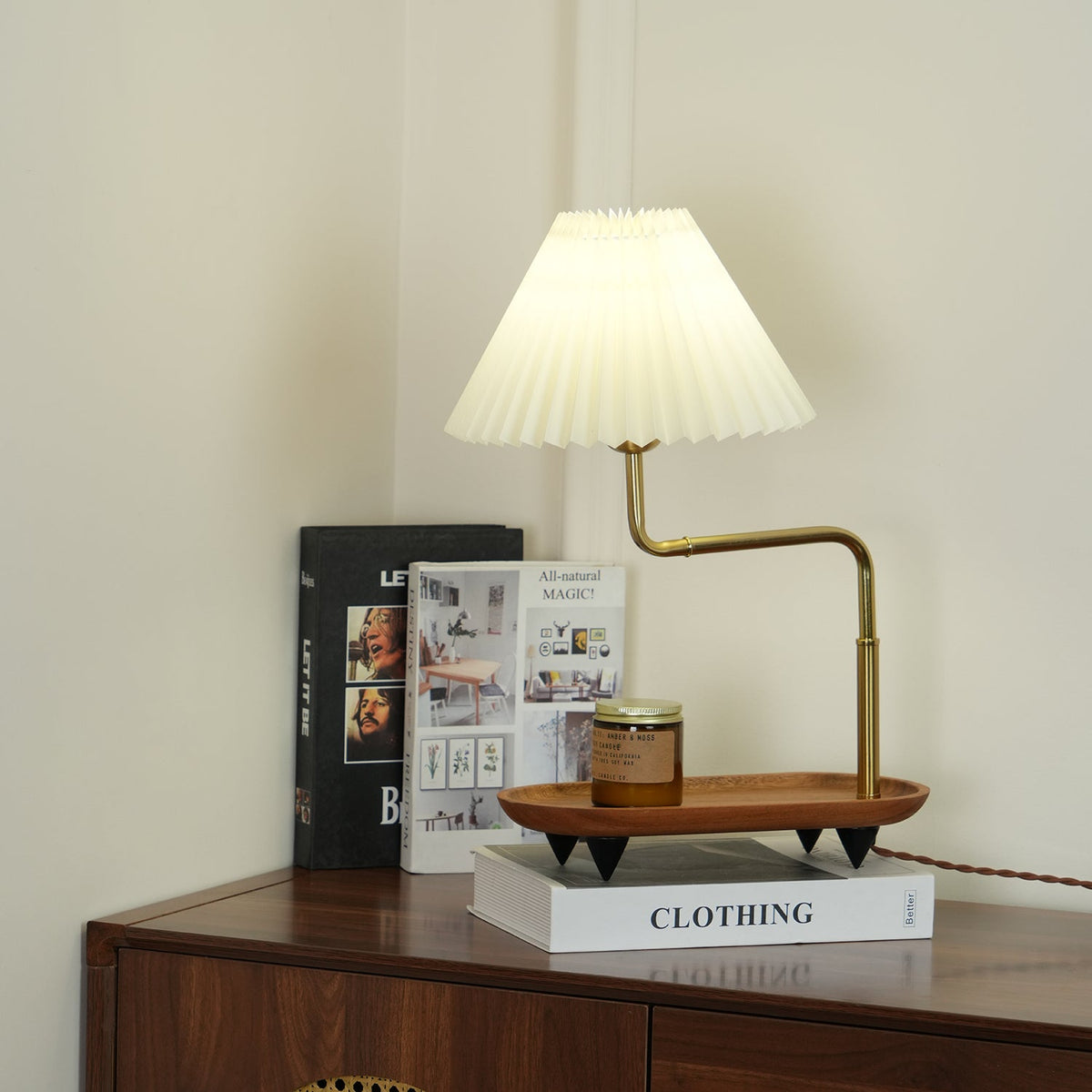 Rinenina Houten Stoffen Vintage tafellamp