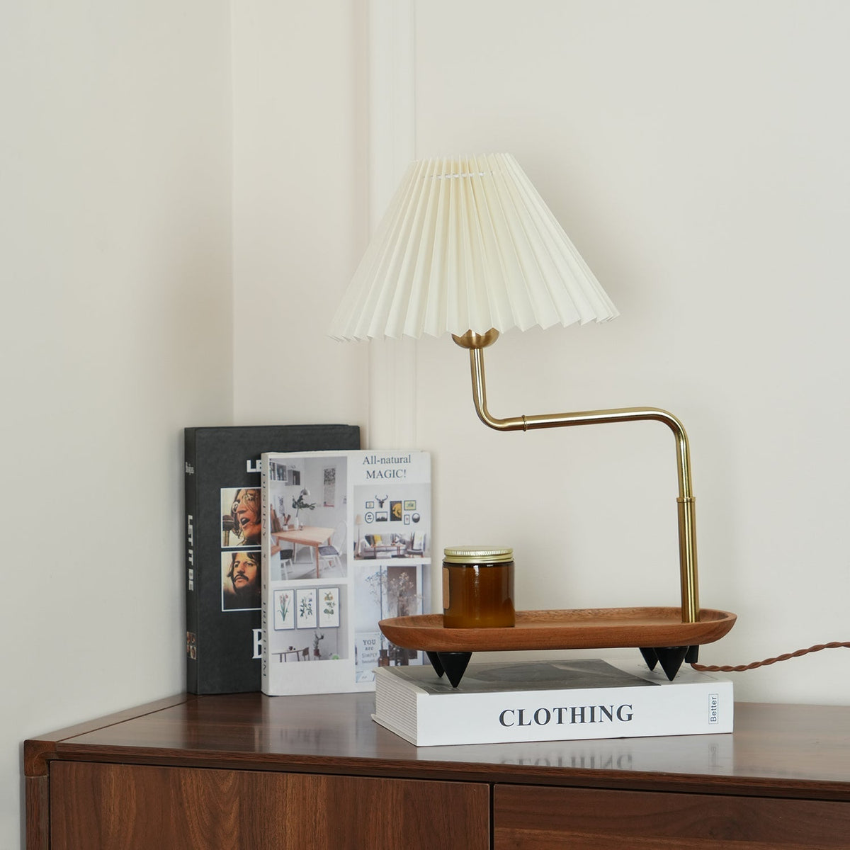 Rinenina Houten Stoffen Vintage tafellamp