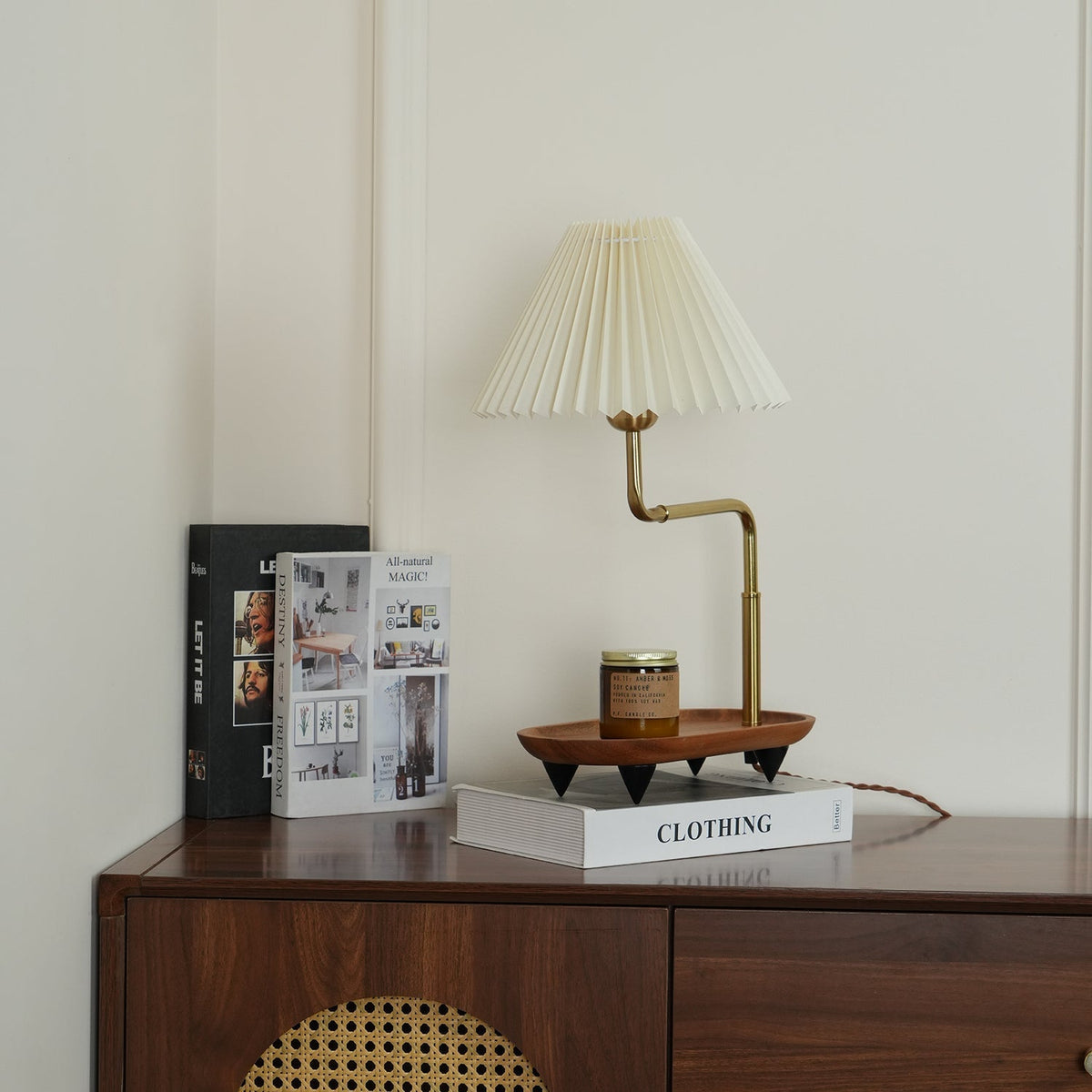 Rinenina Houten Stoffen Vintage tafellamp