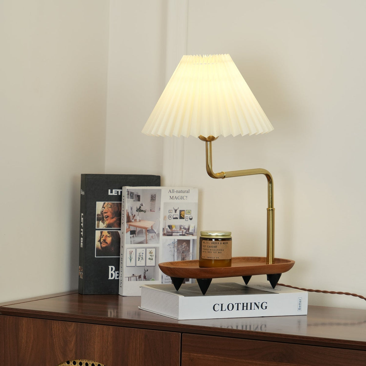 Rinenina Houten Stoffen Vintage tafellamp