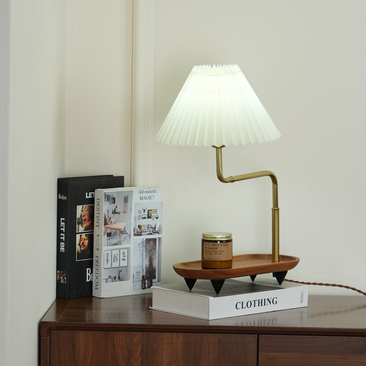 Rinenina Houten Stoffen Vintage tafellamp