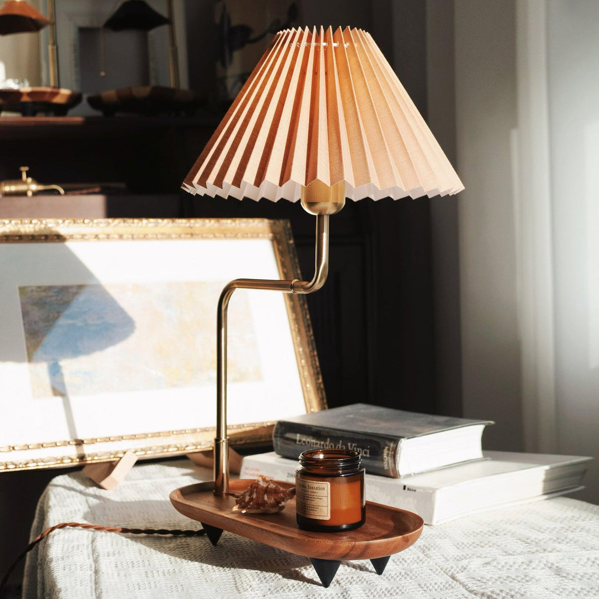 Rinenina Houten Stoffen Vintage tafellamp