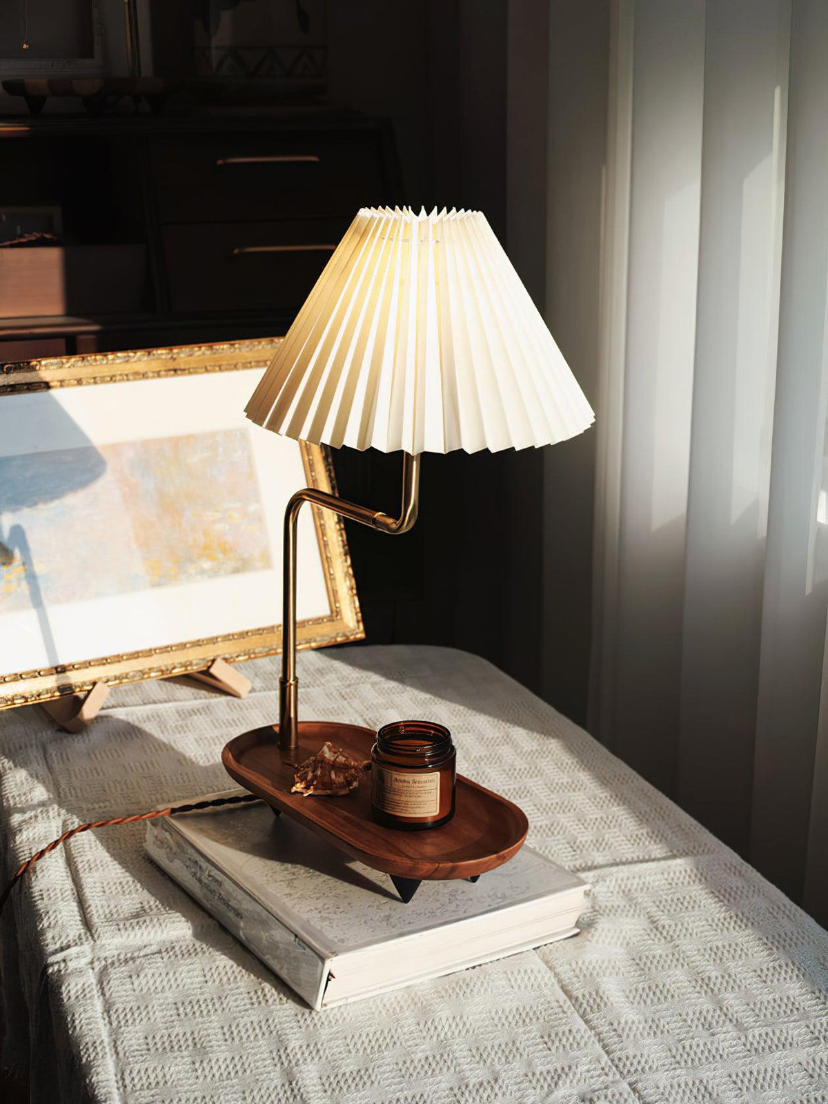 Rinenina Houten Stoffen Vintage tafellamp