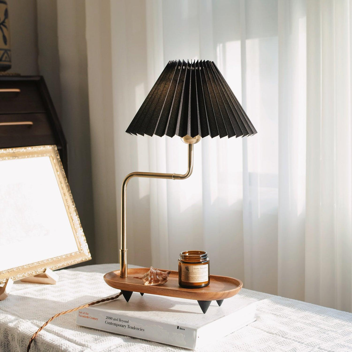 Rinenina Houten Stoffen Vintage tafellamp