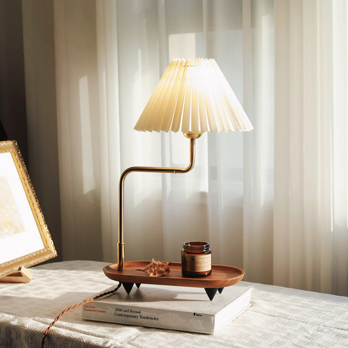 Rinenina Houten Stoffen Vintage tafellamp
