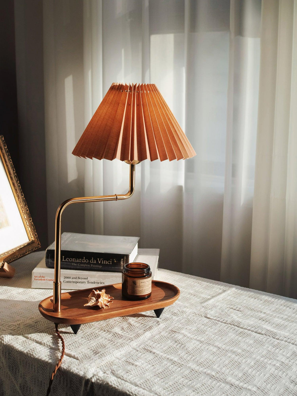 Rinenina Houten Stoffen Vintage tafellamp