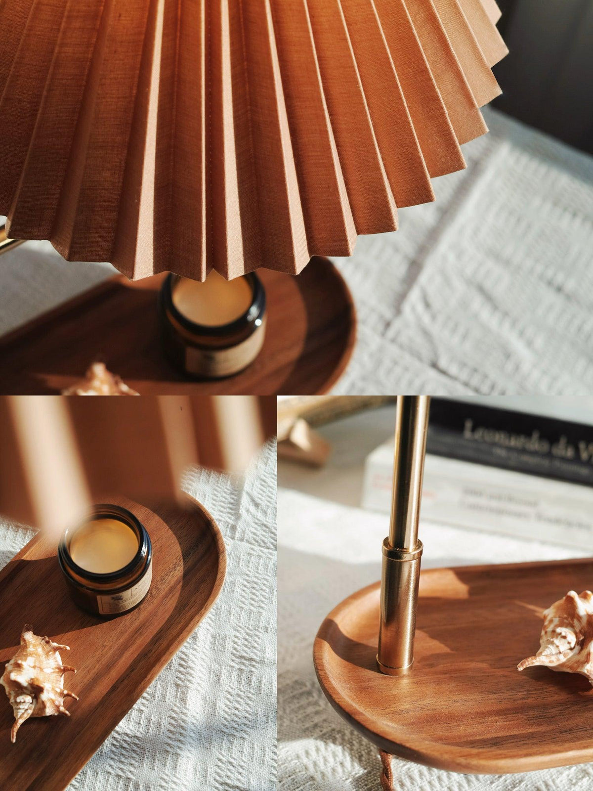 Rinenina Houten Stoffen Vintage tafellamp