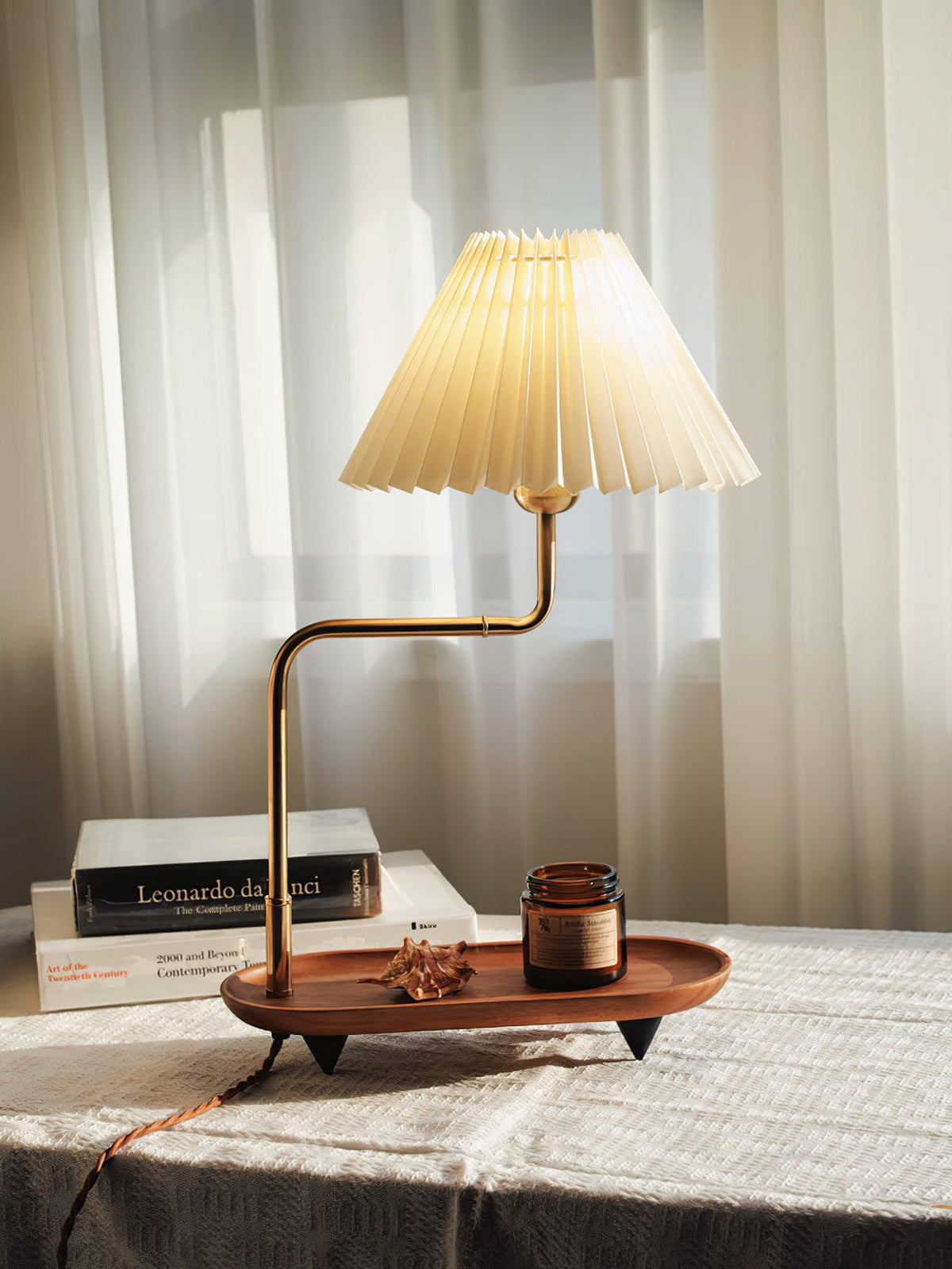 Rinenina Houten Stoffen Vintage tafellamp