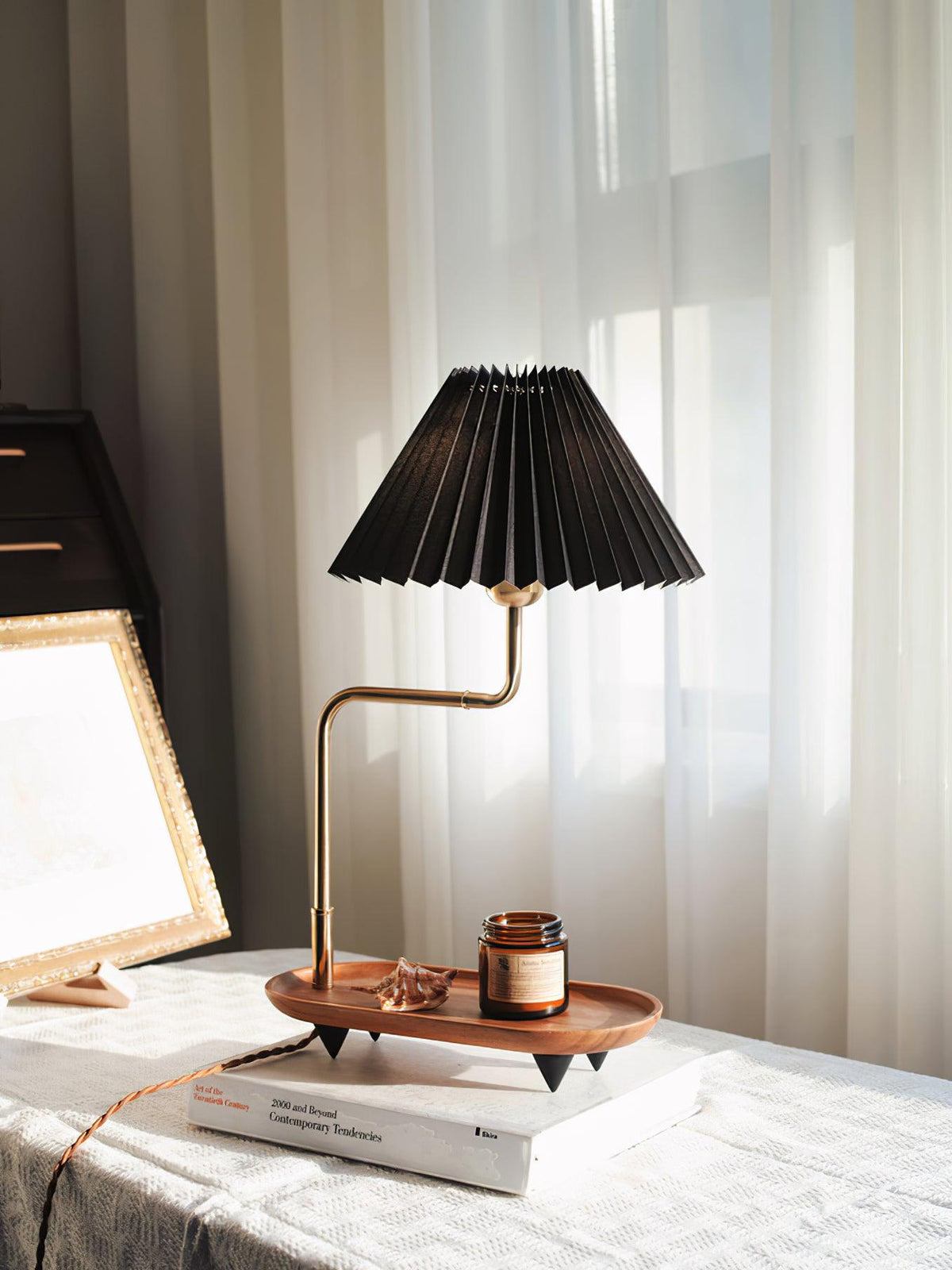 Rinenina Houten Stoffen Vintage tafellamp