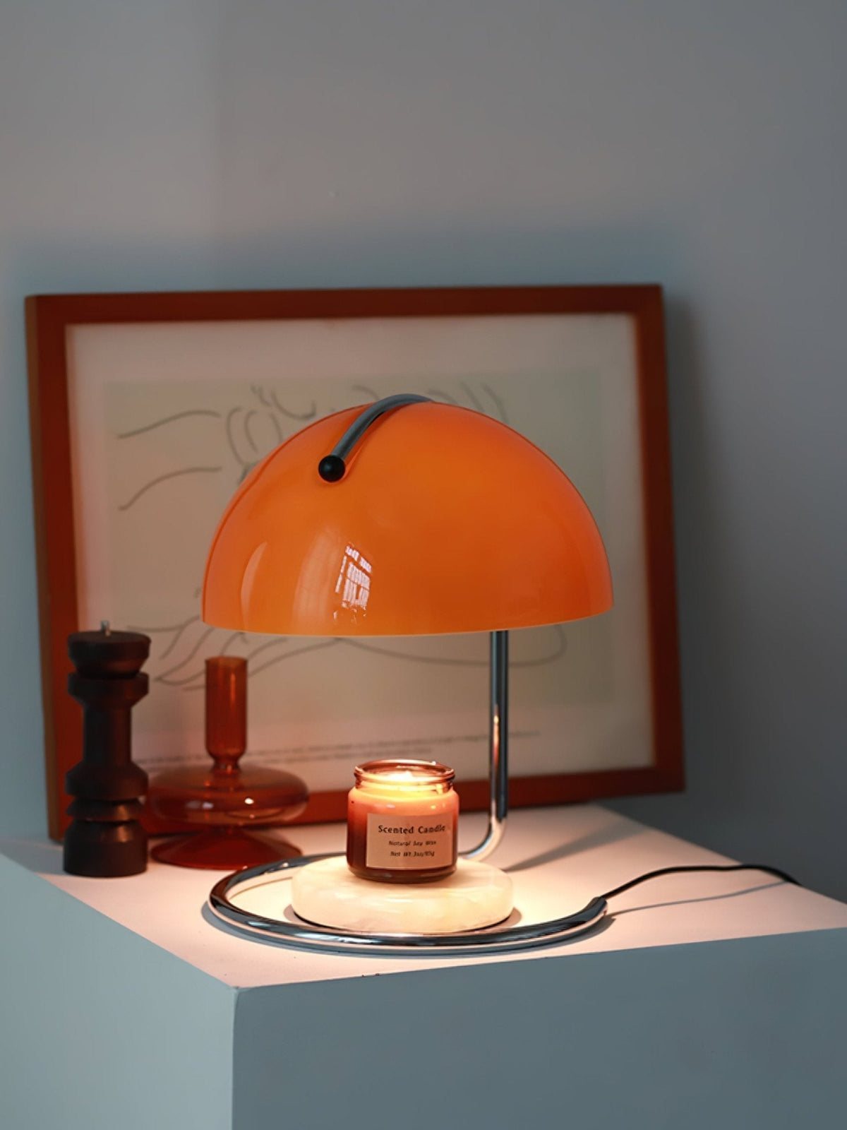 Caelis moderne tafellamp in oranje