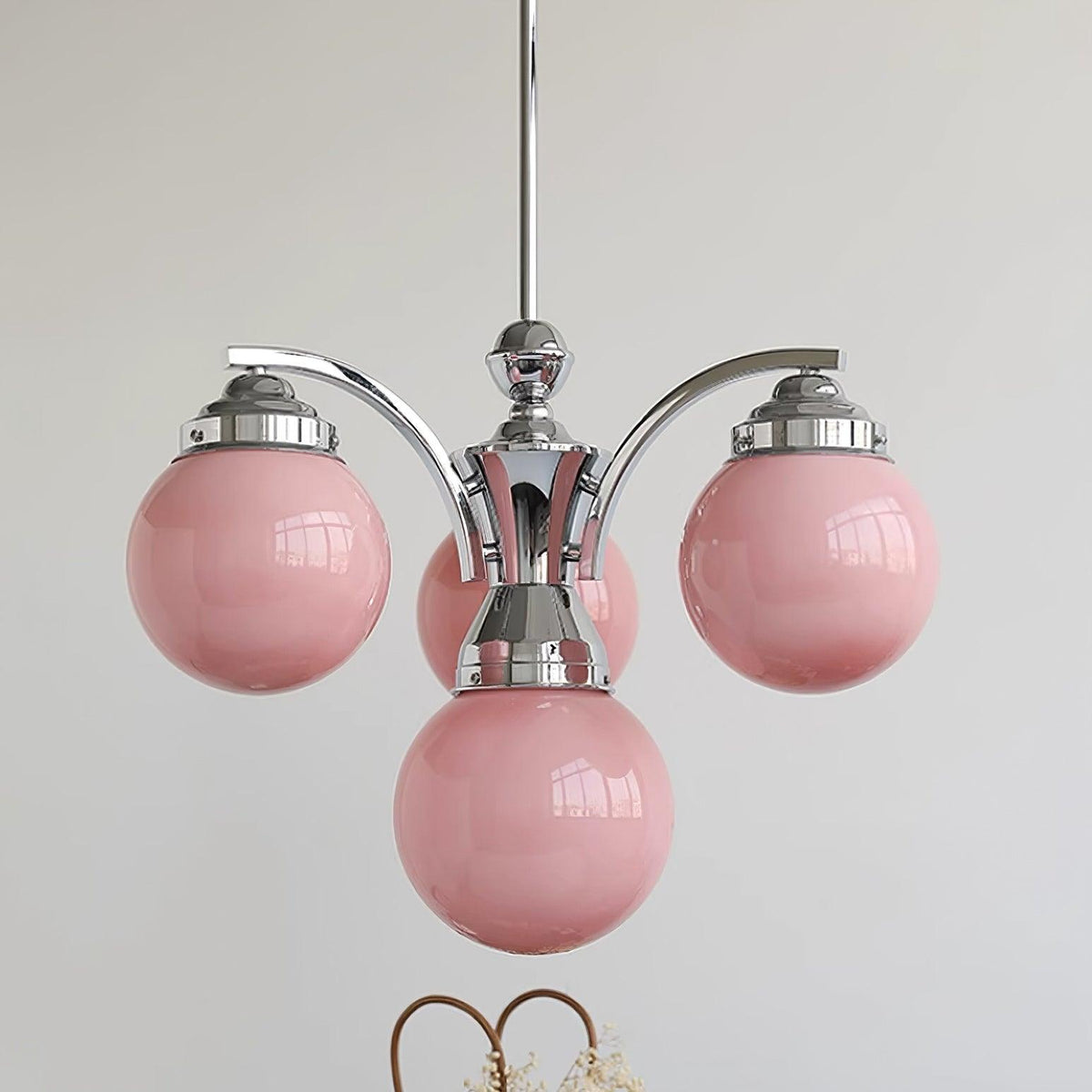 Lioreena Kroonluchter met Roze glas