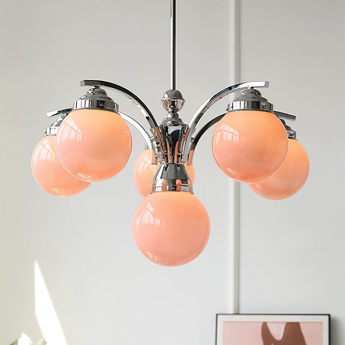 Lioreena Kroonluchter met Roze glas
