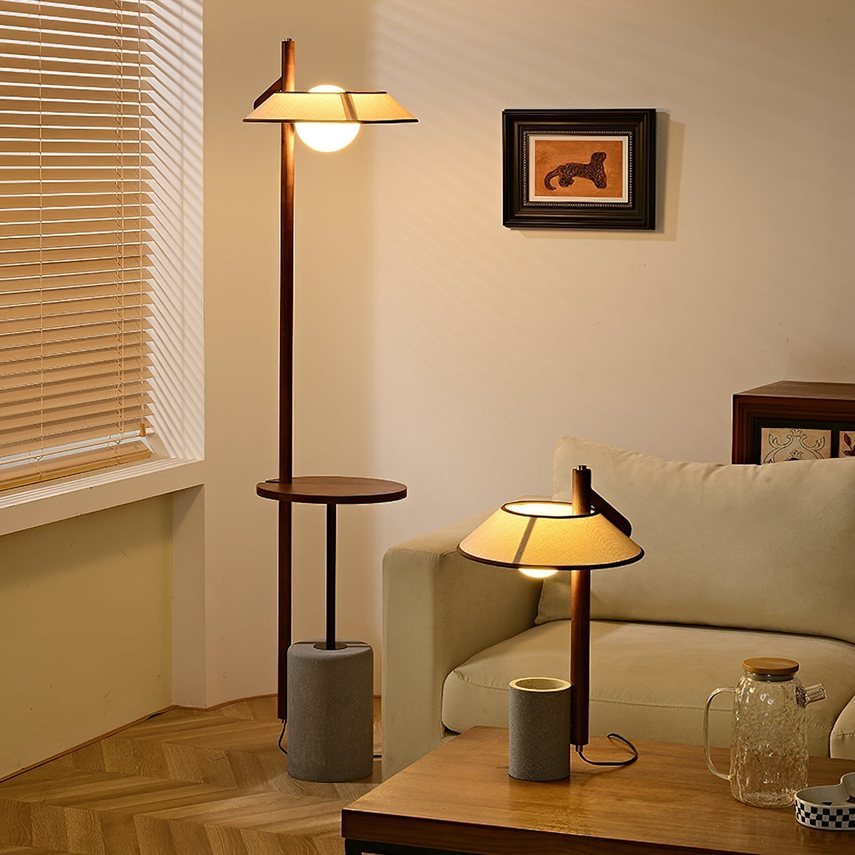 Mirz Minimalistische vloerlamp van walnoothout